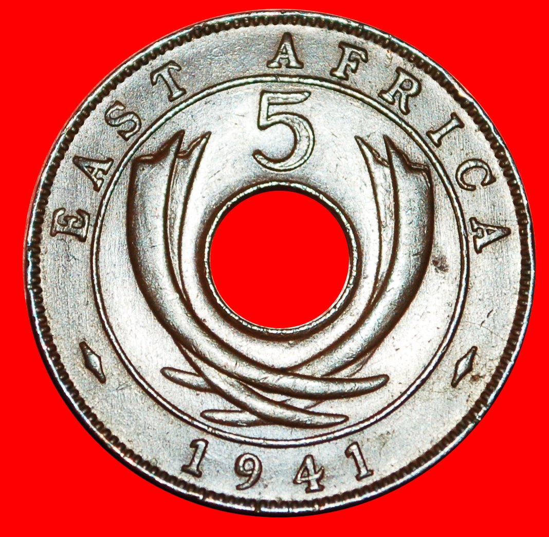  • INDIA WARTIME (1939-1945): EAST AFRICA★5 CENTS 1941I! George VI (1937-1952) LOW START★ NO RESERVE!   