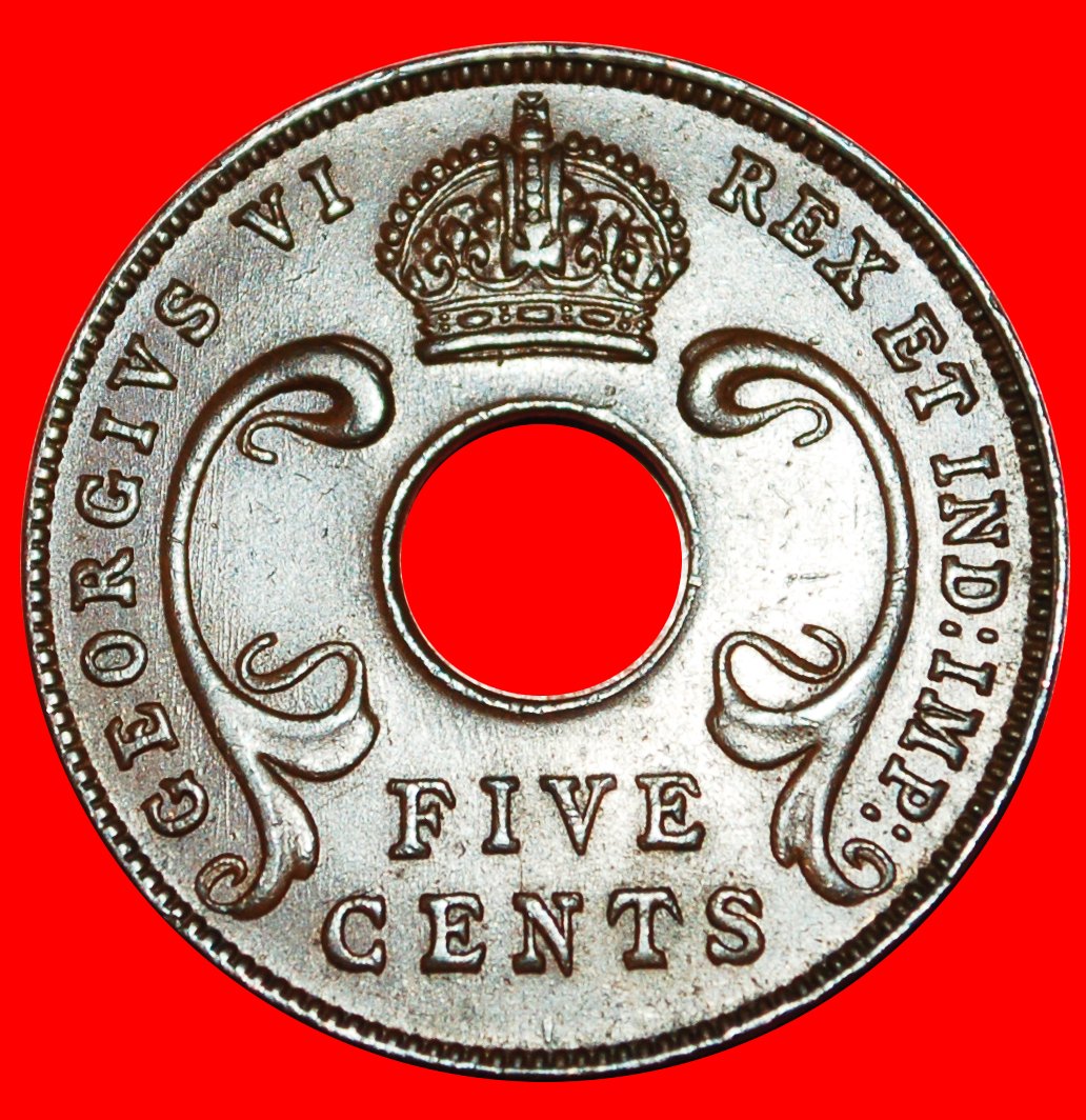  • INDIA WARTIME (1939-1945): EAST AFRICA★5 CENTS 1941I! George VI (1937-1952) LOW START★ NO RESERVE!   