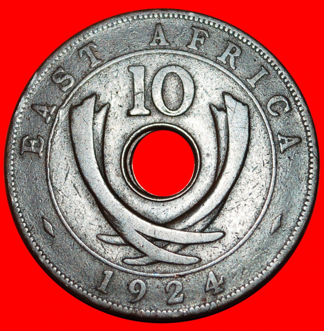  • GROSSBRITANNIEN (1921-1936): OSTAFRIKA ★ 10 CENTS 1924! Georg V. (1911-1936) OHNE VORBEHALT!   