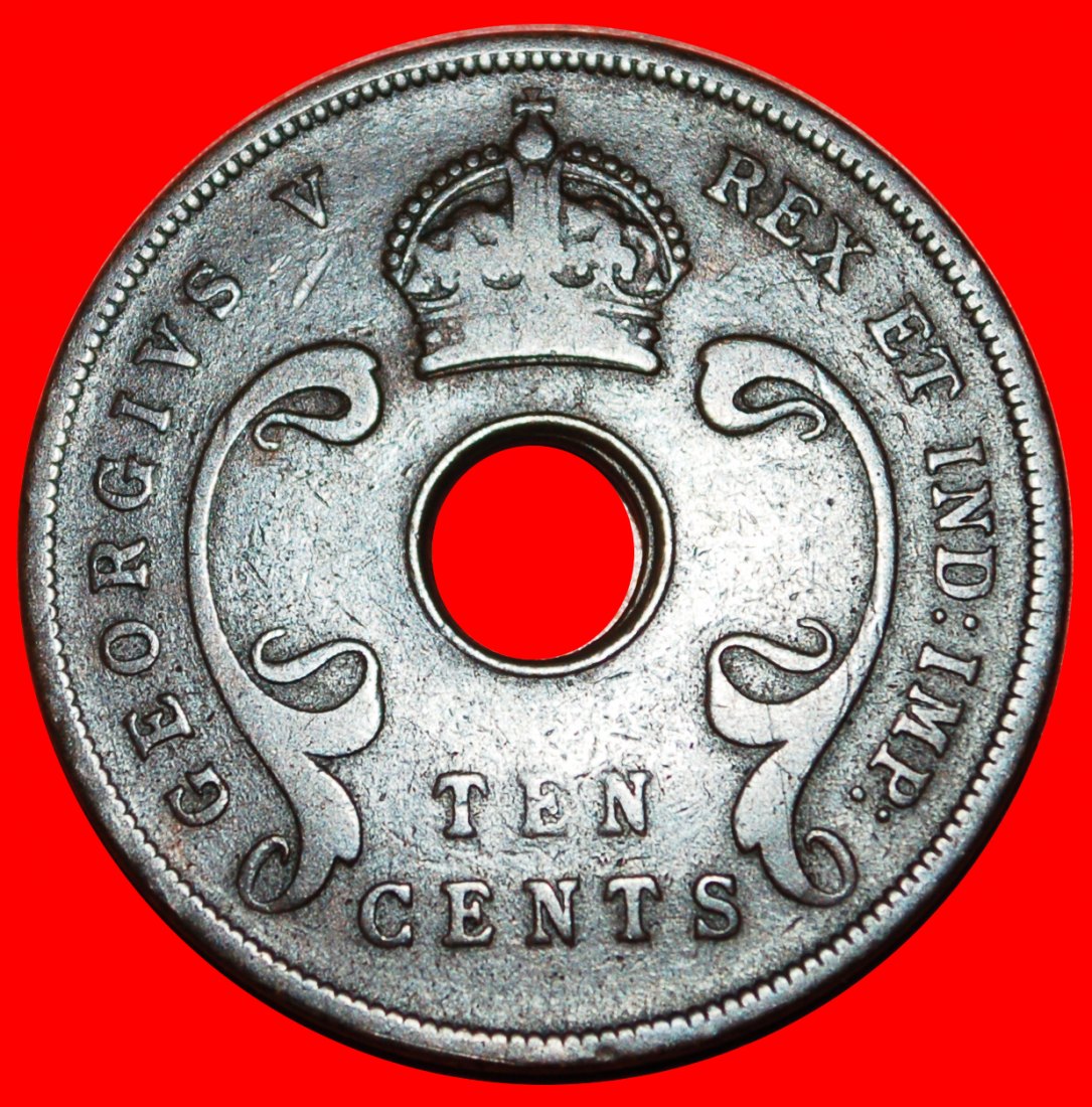  • GROSSBRITANNIEN (1921-1936): OSTAFRIKA ★ 10 CENTS 1924! Georg V. (1911-1936) OHNE VORBEHALT!   