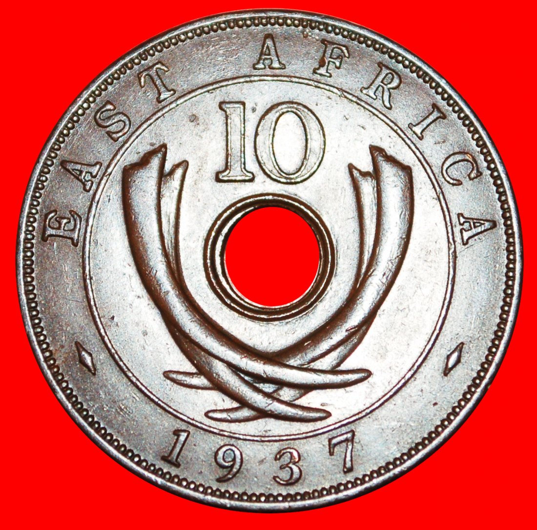  • GREAT BRITAIN (1937-1945):EAST AFRICA★10 CENTS 1937KN! George VI (1937-1952)LOW START★ NO RESERVE!   