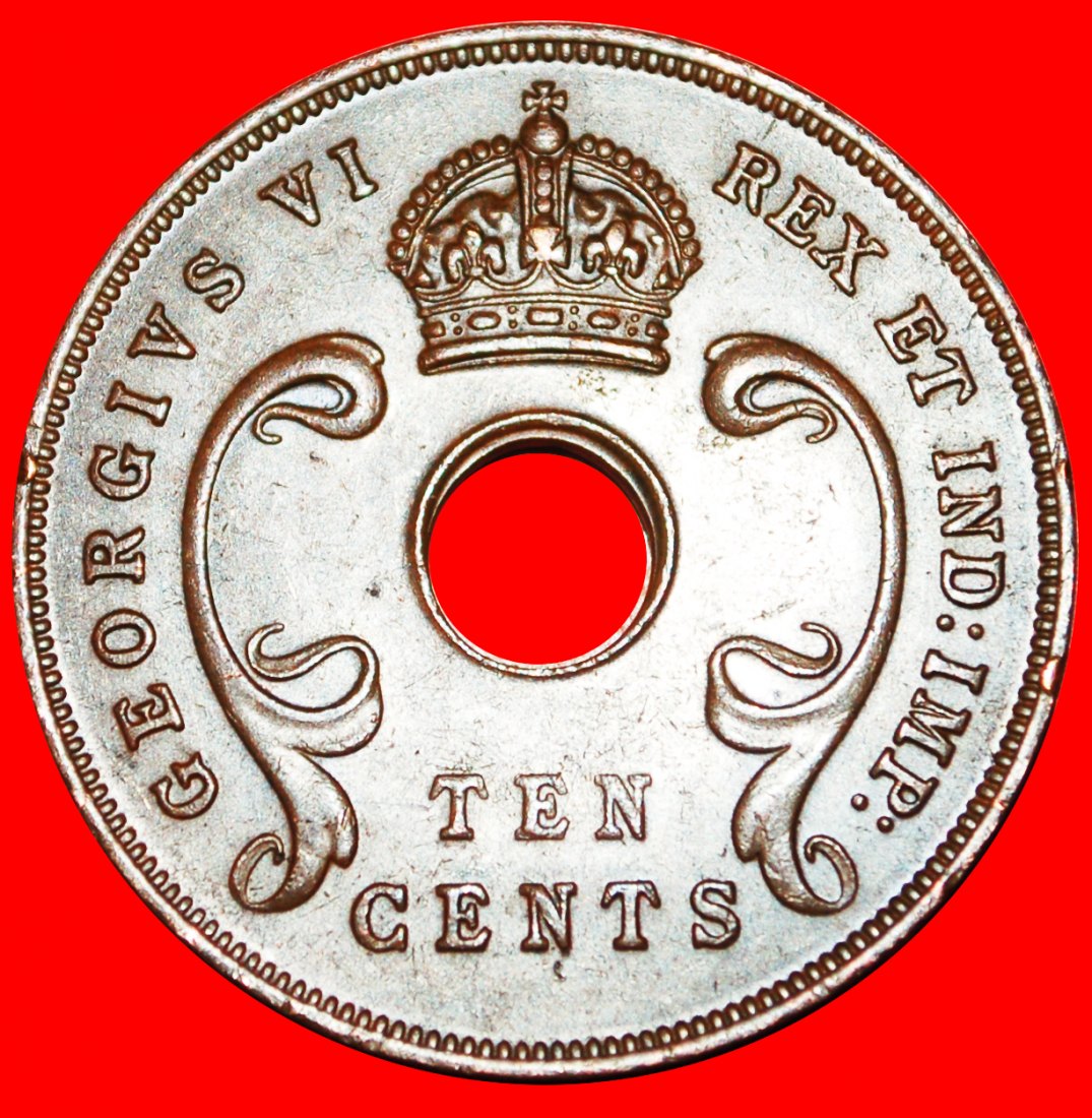  • GROSSBRITANNIEN (1937-1945): OSTAFRIKA ★ 10 CENTS 1942! KRIEGSZEIT (1939-1945) OHNE VORBEHALT!   