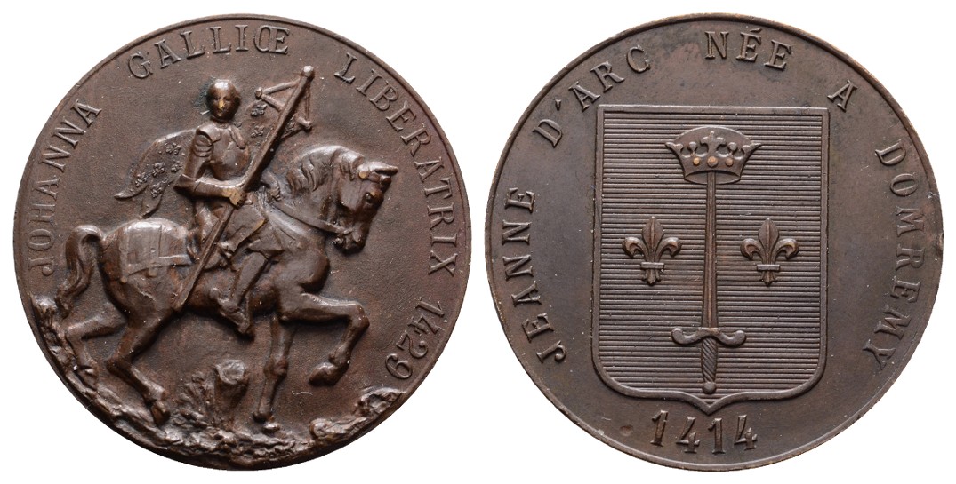  Linnartz Frankreich Bronzemedaille o.J. (1414) Jeanne d´Arc, 18,48Gr., 40 mm, vz   