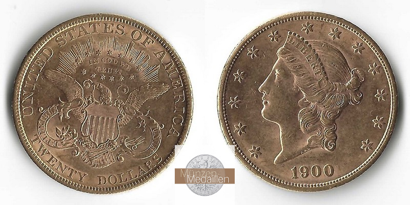 USA  20 Dollar MM-Frankfurt Feingold: 30,09g Double Eagle 1900 