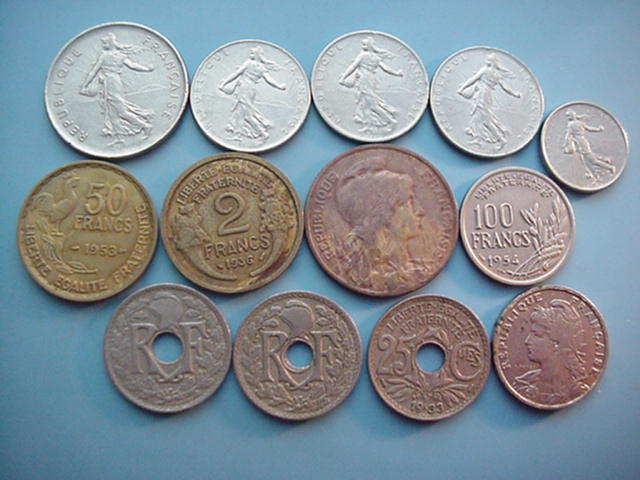 Frankreich-Lot-13 Münzen