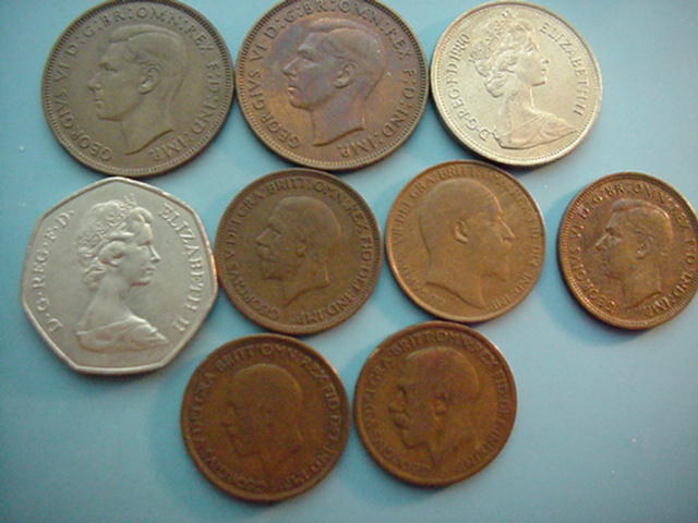 Großbritannien-Lot-9 Münzen