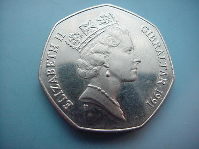 Großbritannien Gribraltar 50 CentsFather Christmas1991