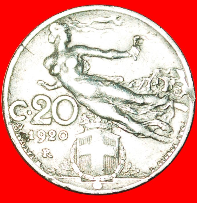  · FLYING TORCH (1907-1935): ITALY ★ 20 CENTESIMOS 1920R! LOW START ★ NO RESERVE!   