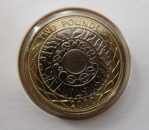  U.K. Original 2 Pounds 2002 <i>British technology</i> **Brilliant Uncirculated**   