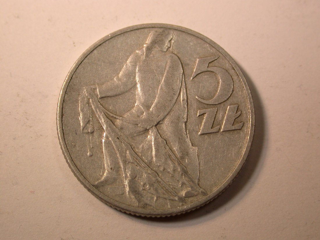 F01 Polen 5 Zloty 1974 in ss Originalbilder