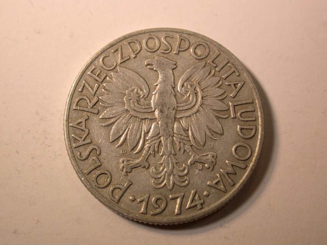  F01  Polen  5 Zloty 1974 in ss   Originalbilder   