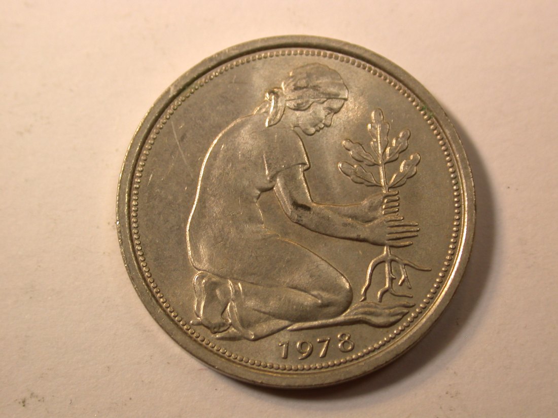 F01 BRD 50 Pfennig 1978 F in vz-st/f.st Originalbilder