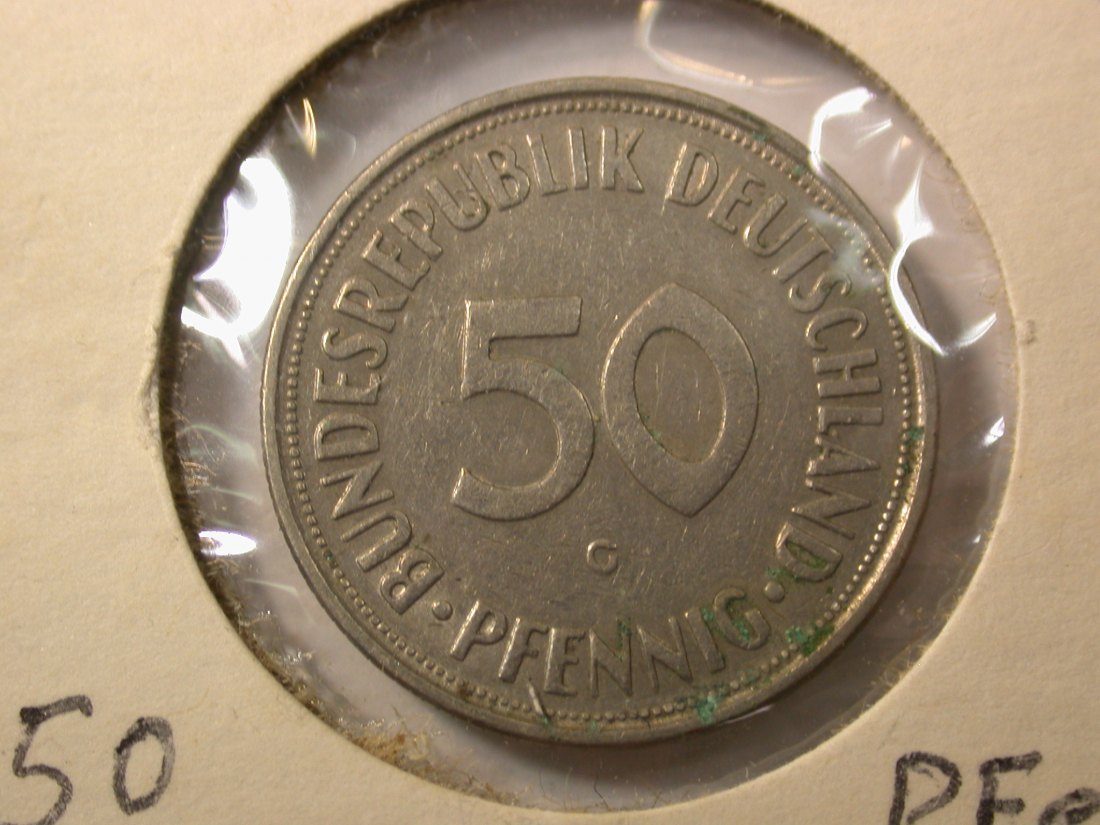  F01  BRD  50 Pfennig 1950 G in s-ss, leicht angelaufen   Originalbilder   