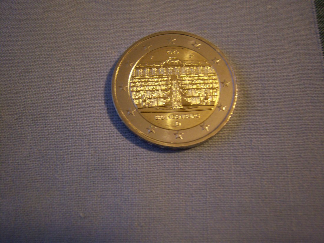  Deutschland 5x2 Euro Brandenburg, 5 verschiedene Münzzeichen, Stempelglanz UNC   