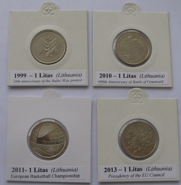  1999-2014,Lithuania, a set commemorative 1-Litas coins   