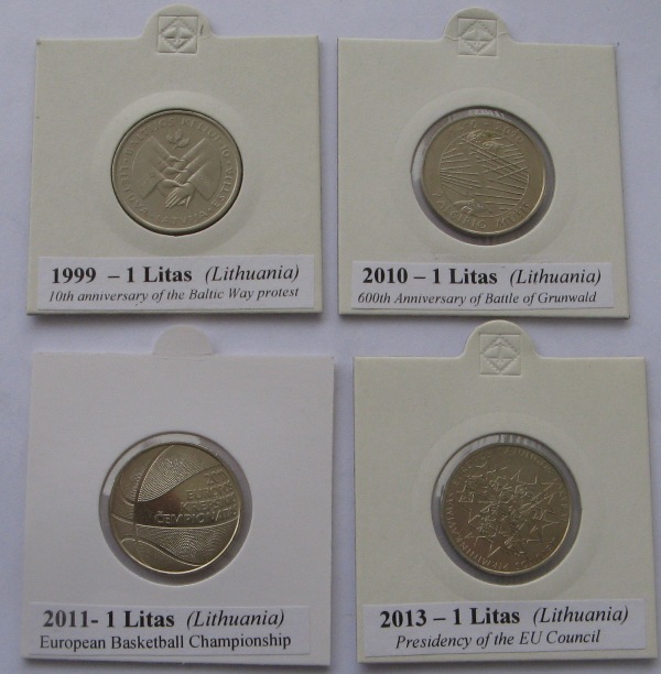  1999-2014, Litauen, ein Satz von 1-Litas-Gedenkmünzen   