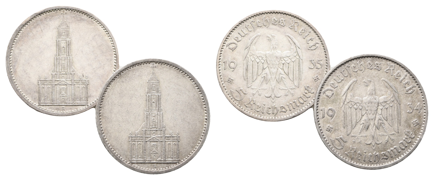  Drittes Reich, 5 Reichsmark 1934 und 1935   