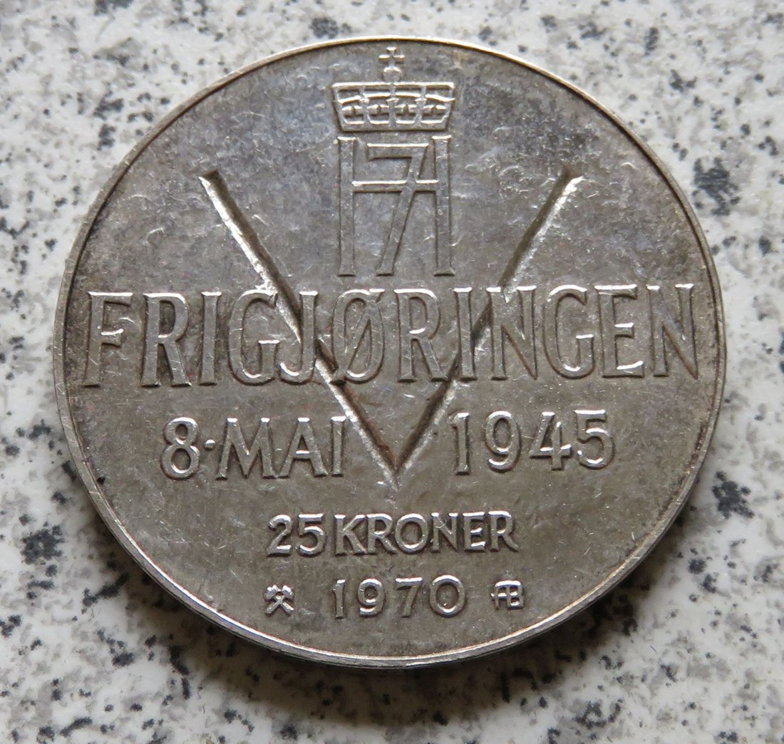  Norwegen 25 Kroner 1970   