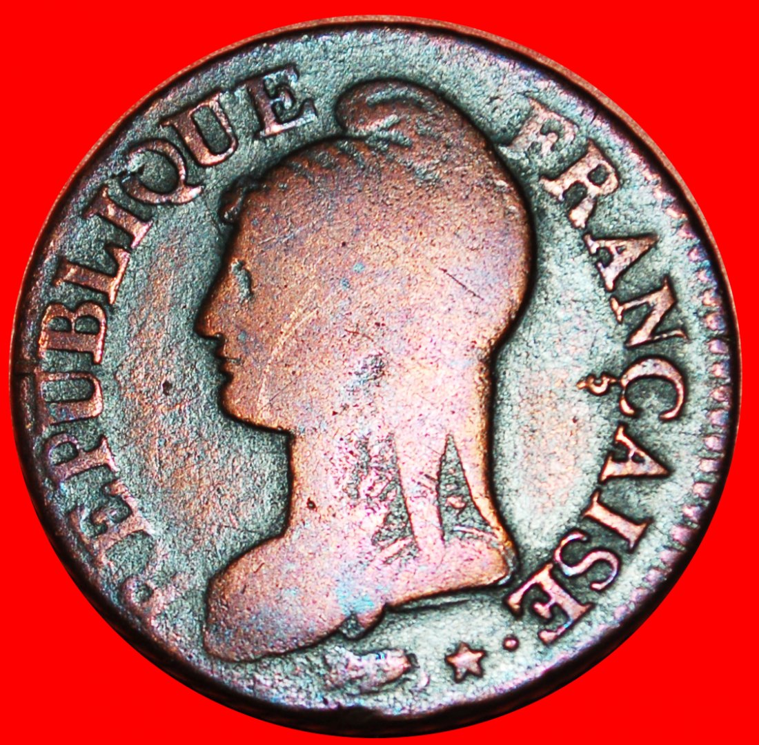  •  DIRECTORY (1795-1799): FRANCE ★ 5 CENTIMES LAN 8W 1799-1800! LOW START ★ NO RESERVE!   