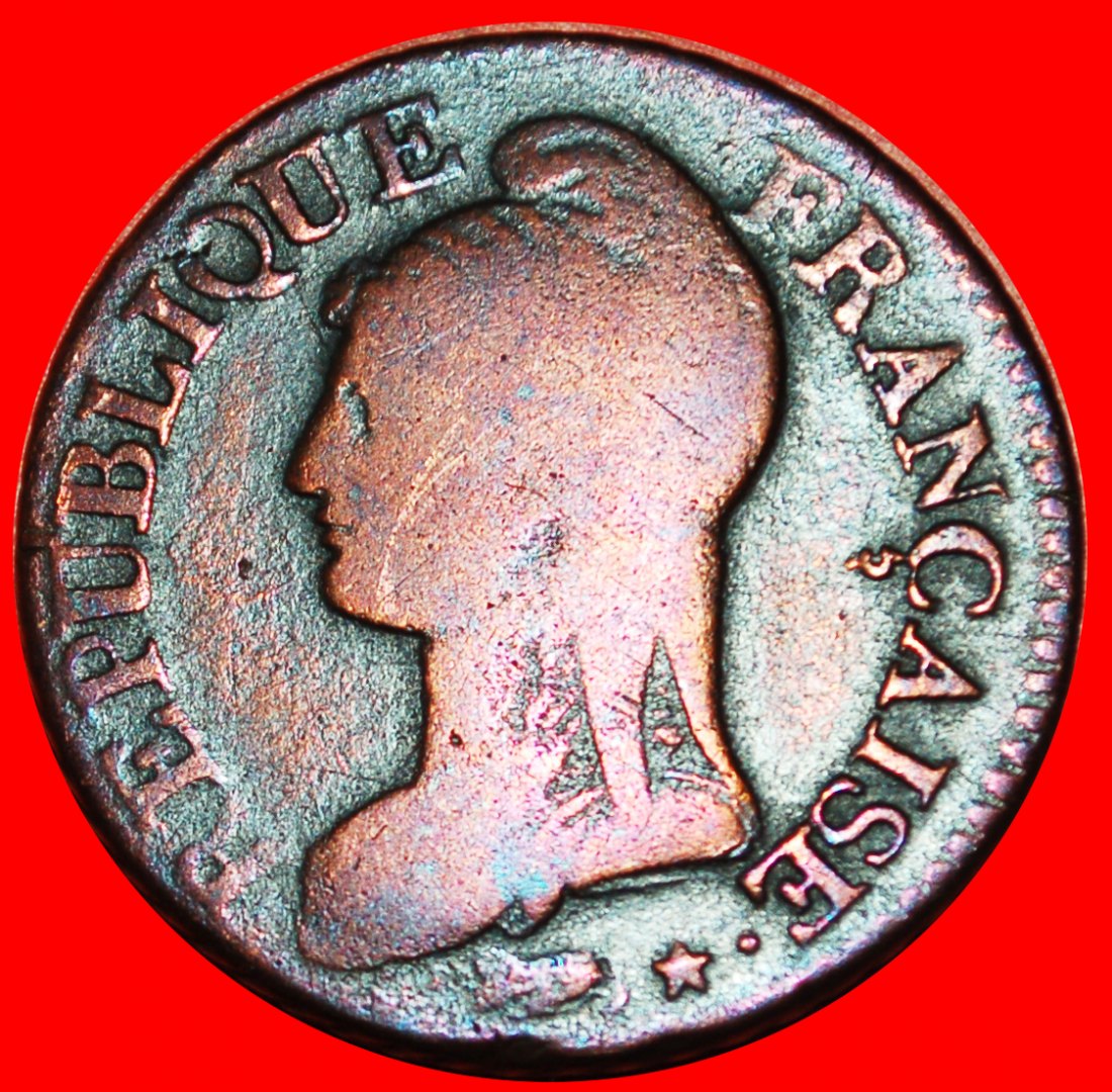  • DIRECTORY (1795-1799): FRANKREICH ★ 5 CENTIMES LAN 8W 1799-1800! OHNE VORBEHALT!   