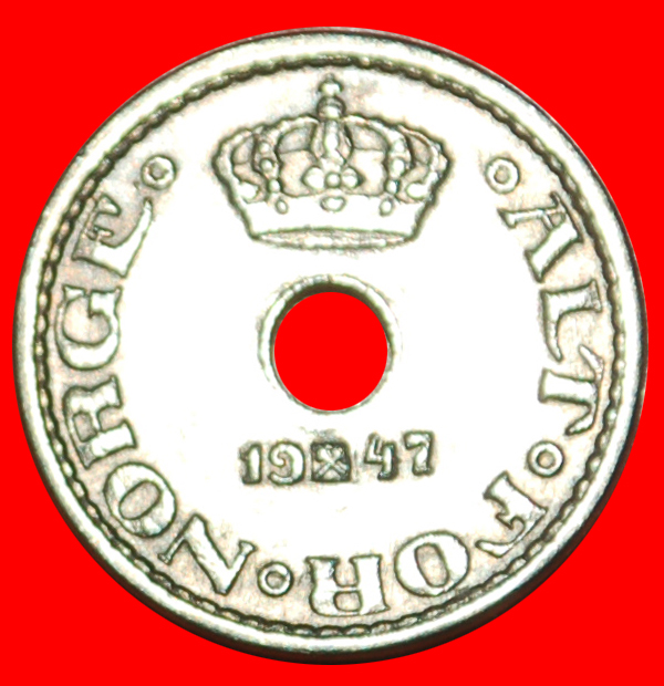  • ROSEN (1924-1951): NORWEGEN ★ 10 OERE 1947 Haakon VII. (1905-1957)! OHNE VORBEHALT!   