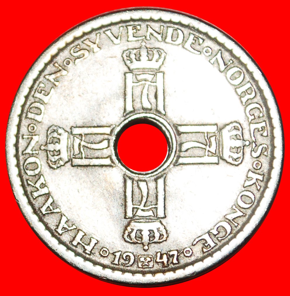  • ORDER OF ST. OLAF (1925-1951): NORWAY ★ 1 CROWN 1947 INTERSTING YEAR! LOW START ★ NO RESERVE!   