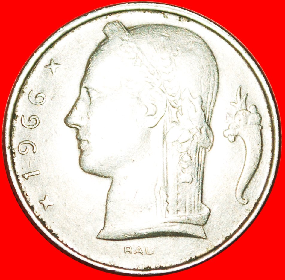 • FRENCH LEGEND: BELGIUM ★ 5 FRANCS 1966 NOT MEDAL ALIGNMENT! LOW START! ★ NO RESERVE!