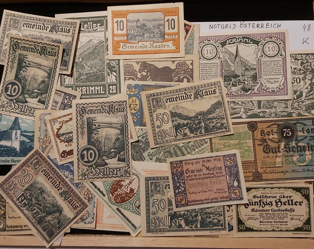  Österreich, Papiernotgeld - Städtenotgeld K; 50 Stück   