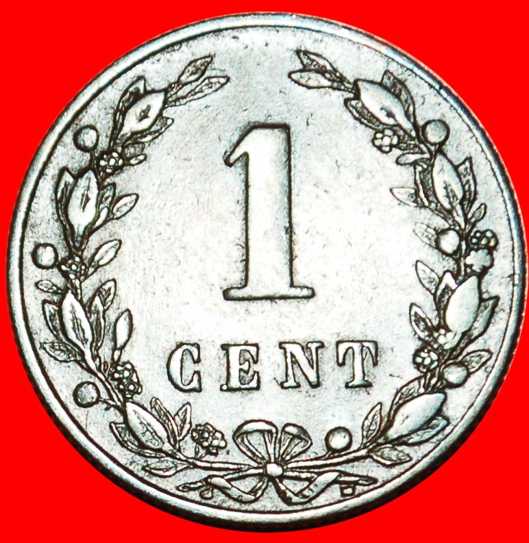  • WUCHERND LÖWE (1877-1900): NIEDERLANDE ★ 1 CENT 1882! WILHELM III. (1849-1890)! OHNE VORBEHALT!   