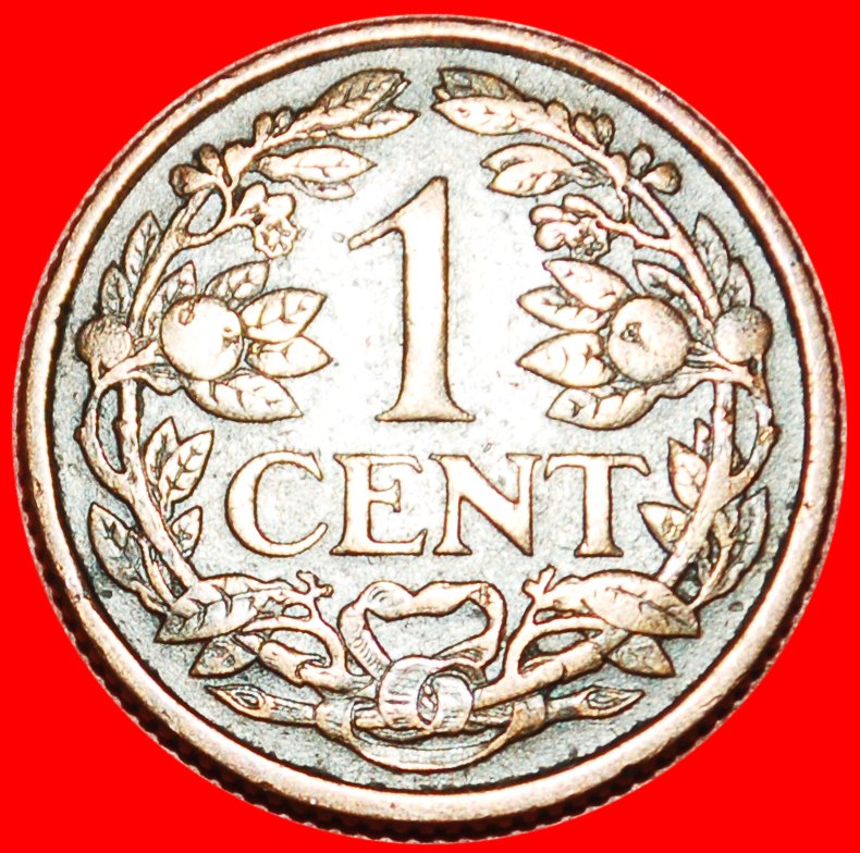  • WUCHERND LÖWE (1913-1943): NIEDERLANDE ★ 1 CENT 1918! WILHELMINA (1890-1948)! OHNE VORBEHALT!   