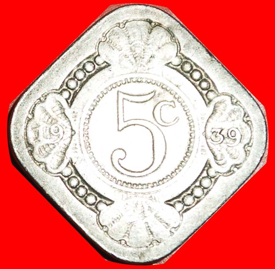 • ORANGE AND SHELLS (1913-1943):NETHERLANDS★5 CENT 1939★WILHELMINA 1890-1948★LOW START ★ NO RESERVE!