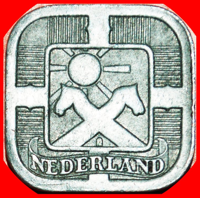  • OCCUPATION BY GERMANY (1941-1943): NETHERLANDS ★ 5 CENTS 1942★WILHELMINA (1890-1948)★NO RESERVE!   