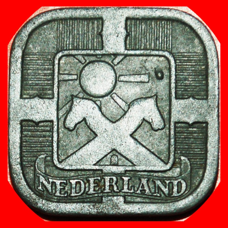  • OCCUPATION BY GERMANY (1941-1943): NETHERLANDS ★ 5 CENTS 1943★WILHELMINA (1890-1948)★NO RESERVE!   