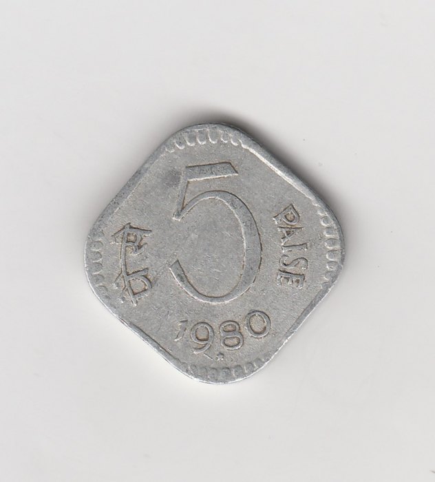  5 Paise Indien 1980 mit Stern unter der Jahreszahl   (M503)   