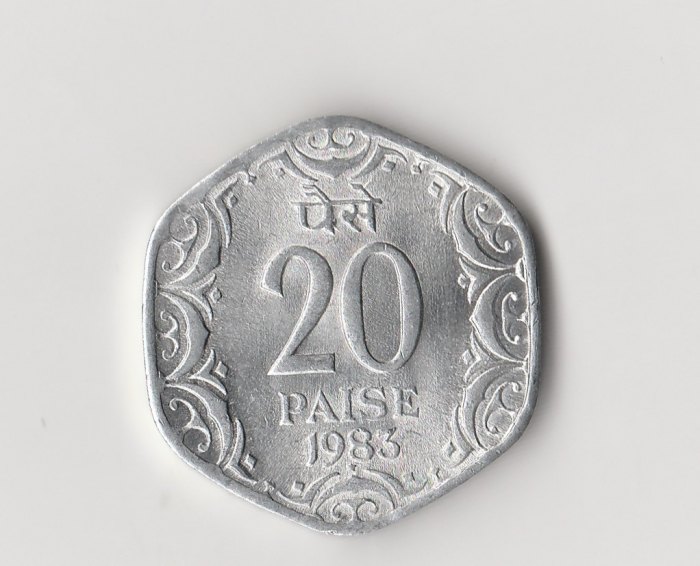  20 Paise Indien 1983 mit Stern unter der Jahreszahl (M504)   