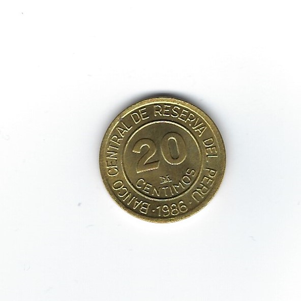 Peru 20 Centimos 1986   