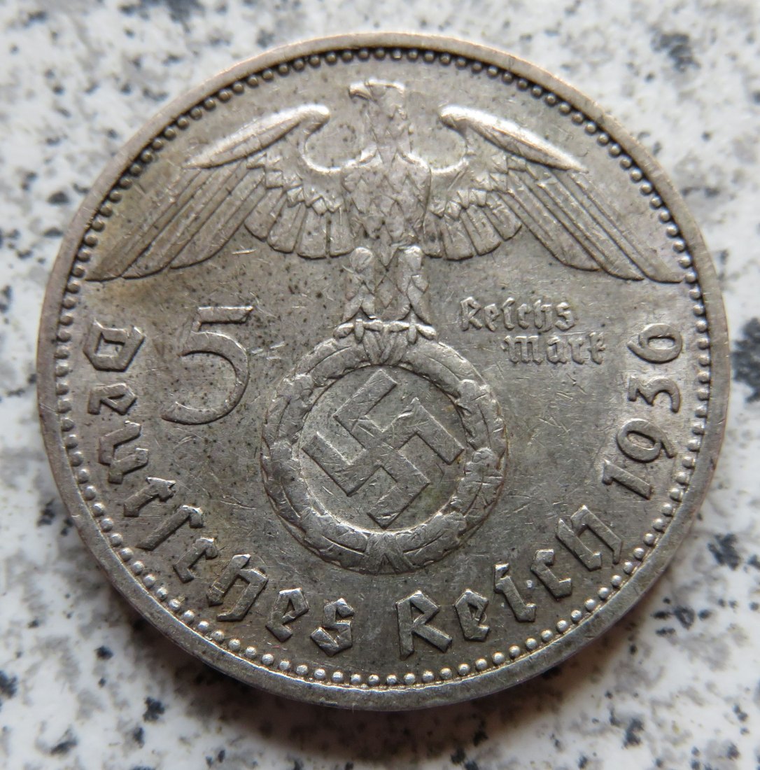  Drittes Reich 5 Reichsmark 1936 E, mHK   