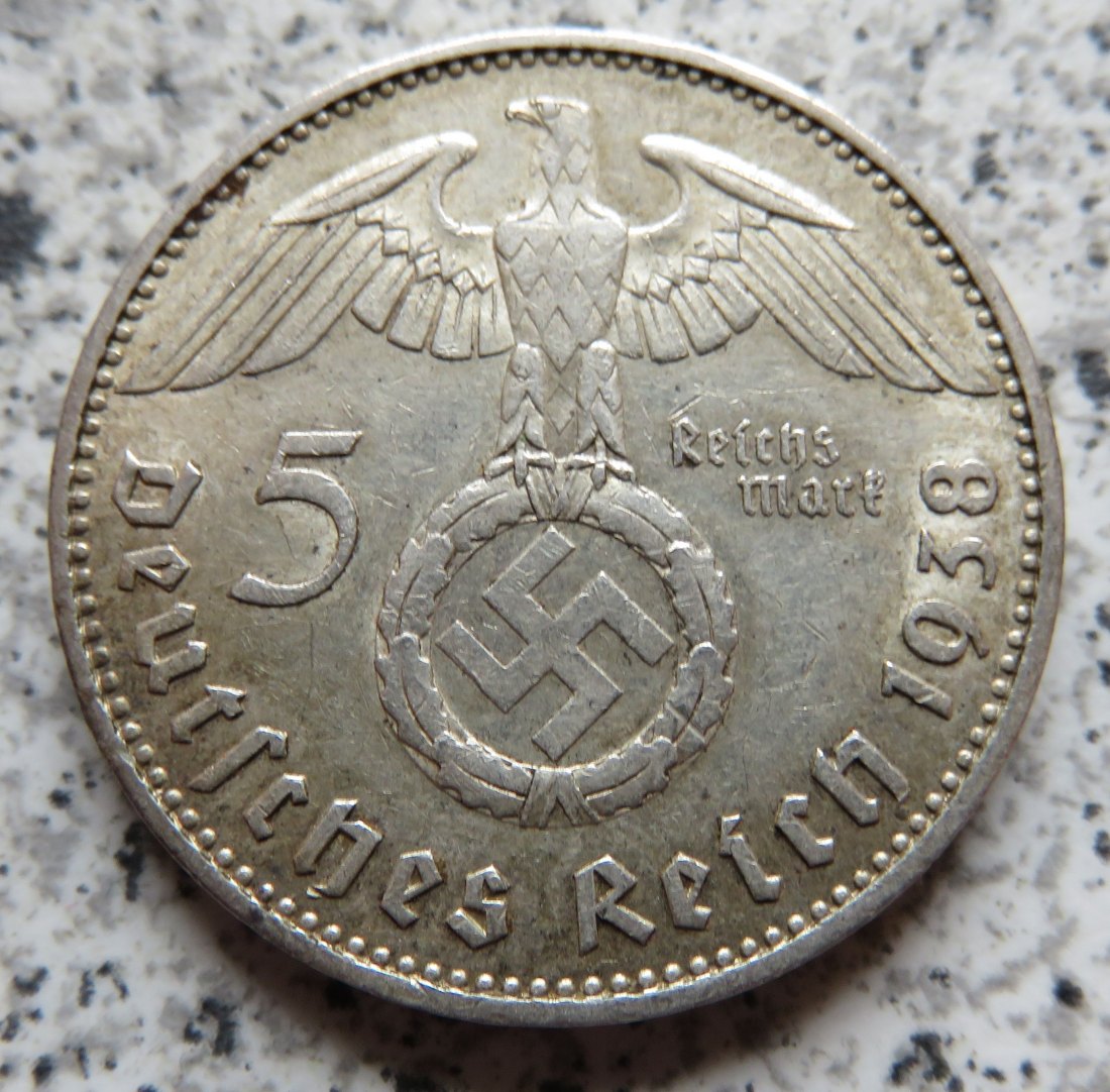  Drittes Reich 5 Reichsmark 1938 J   