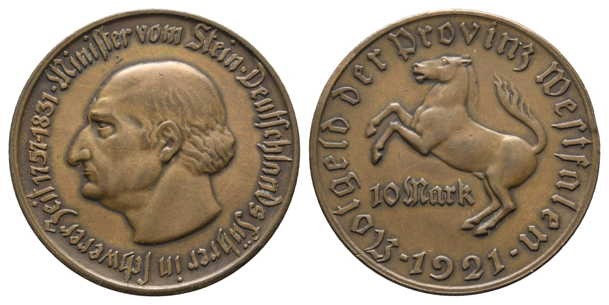  Provinz Westfalen; 10 Mark 1921   