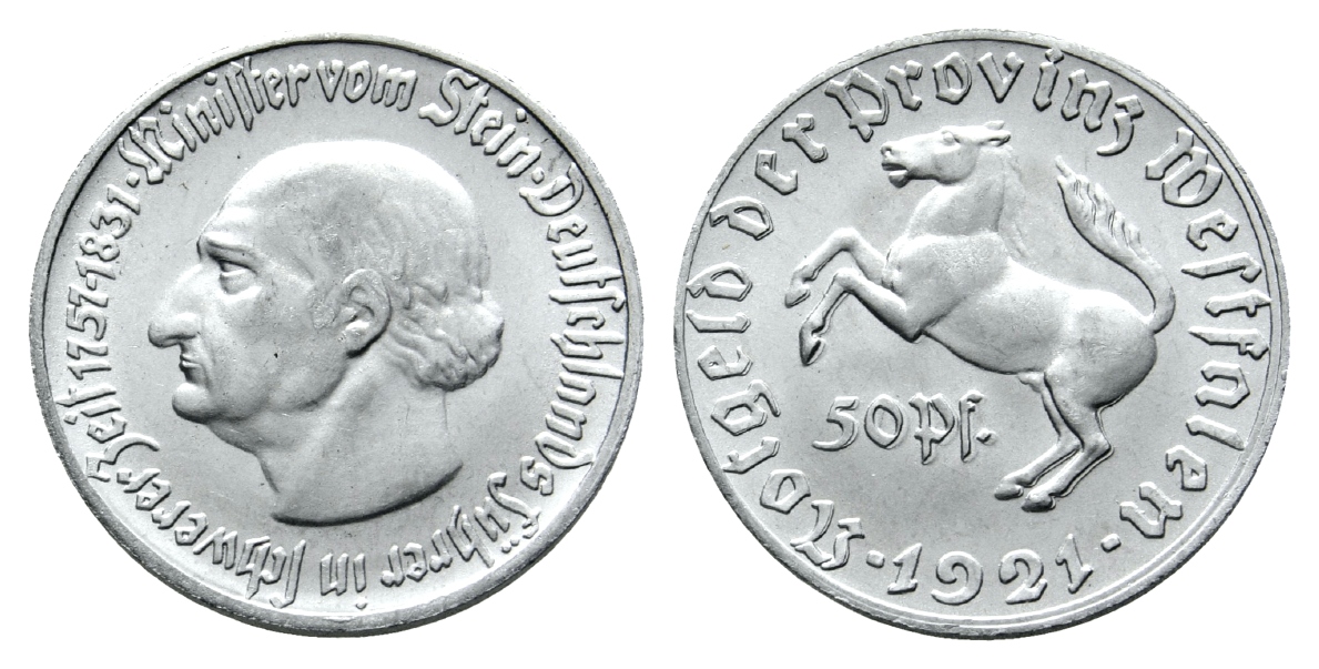  Provinz Westfalen; 50 Pfennig 1921   