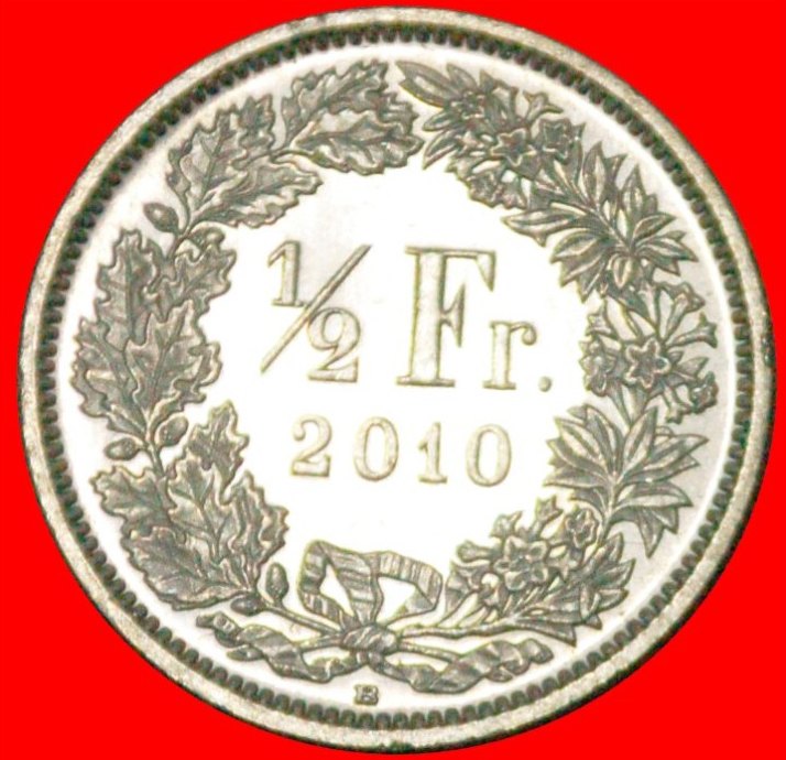  • WITH STAR (1983-2021): SWITZERLAND ★ 1/2 FRANC 2010 MINT LUSTER! LOW START! ★ NO RESERVE!   