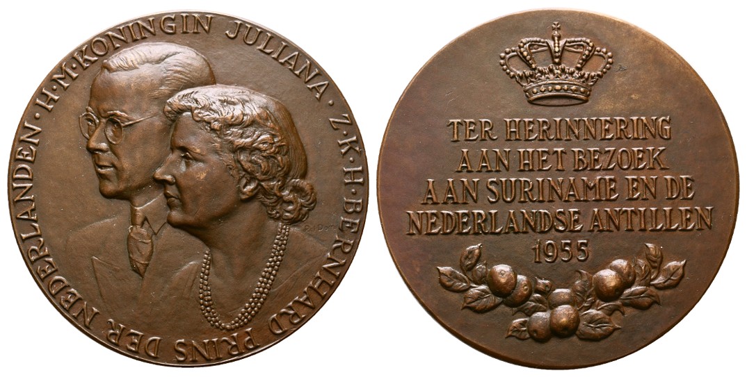  Linnartz Niederlande Bronzemedaille 1955 (Dom) a.d. Besuch Juliana & Bernhard vz-stgl Gewicht: 74,8g   