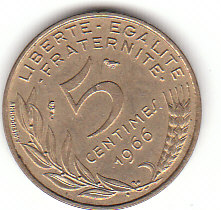 5 Cemtimes Frankreich 1966 (C078) b.