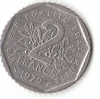  2 Francs Frankreich 1979 ( C 283 ) b.   