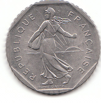  2 Francs Frankreich 1980 (C284)b.   