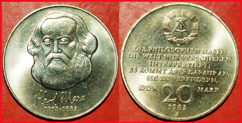  * KOMMUNISMUS ** 20 Mark 1983 ** KARL MARX 1818-1883 ** RDA GDR DDR - Deutschland OHNE VORBEHALT!   