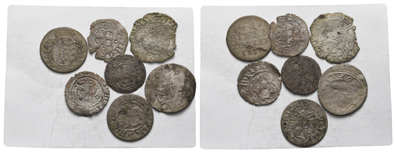  Altdeutschland; 7 Kleinmünzen   