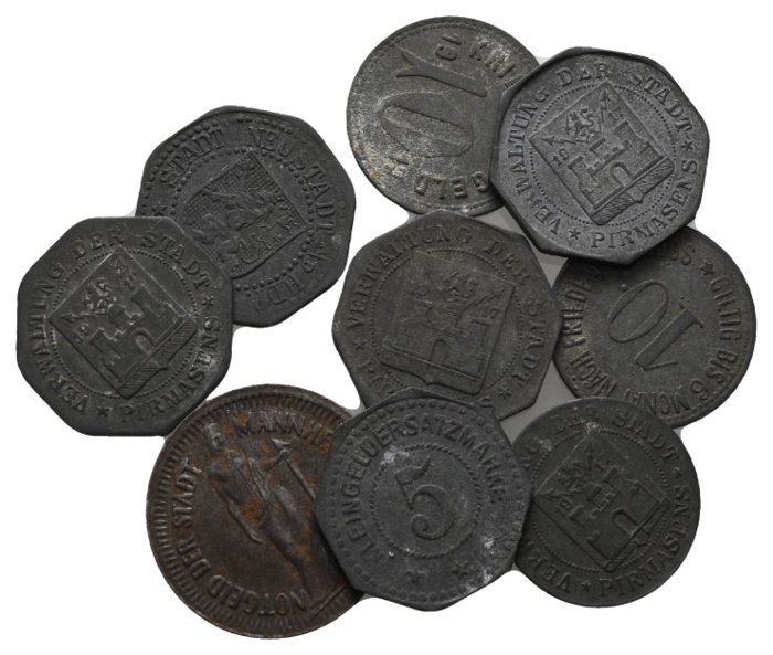  Städtenotgeld; 10 Münzen   