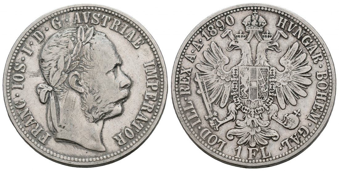 PEUS 5252 Ungarn 11,11 g Feinsilber. Franz Joseph (1848 - 1916) 1 Florin SILBER 1890 Sehr schön