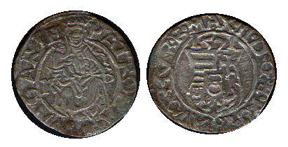  Ungarn Denar 1571 KB Silber   